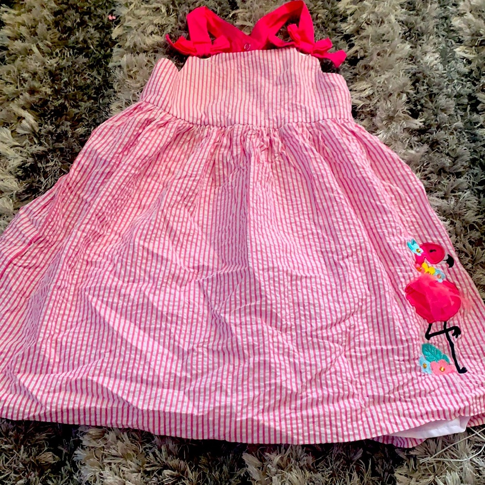 Tahari pink and white dress.